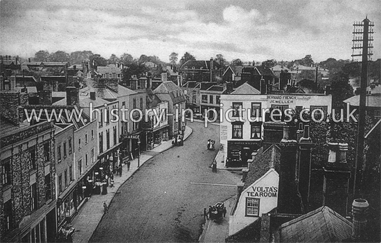 High Street from Town Hall Tower, Maldon, Essex. c.1914